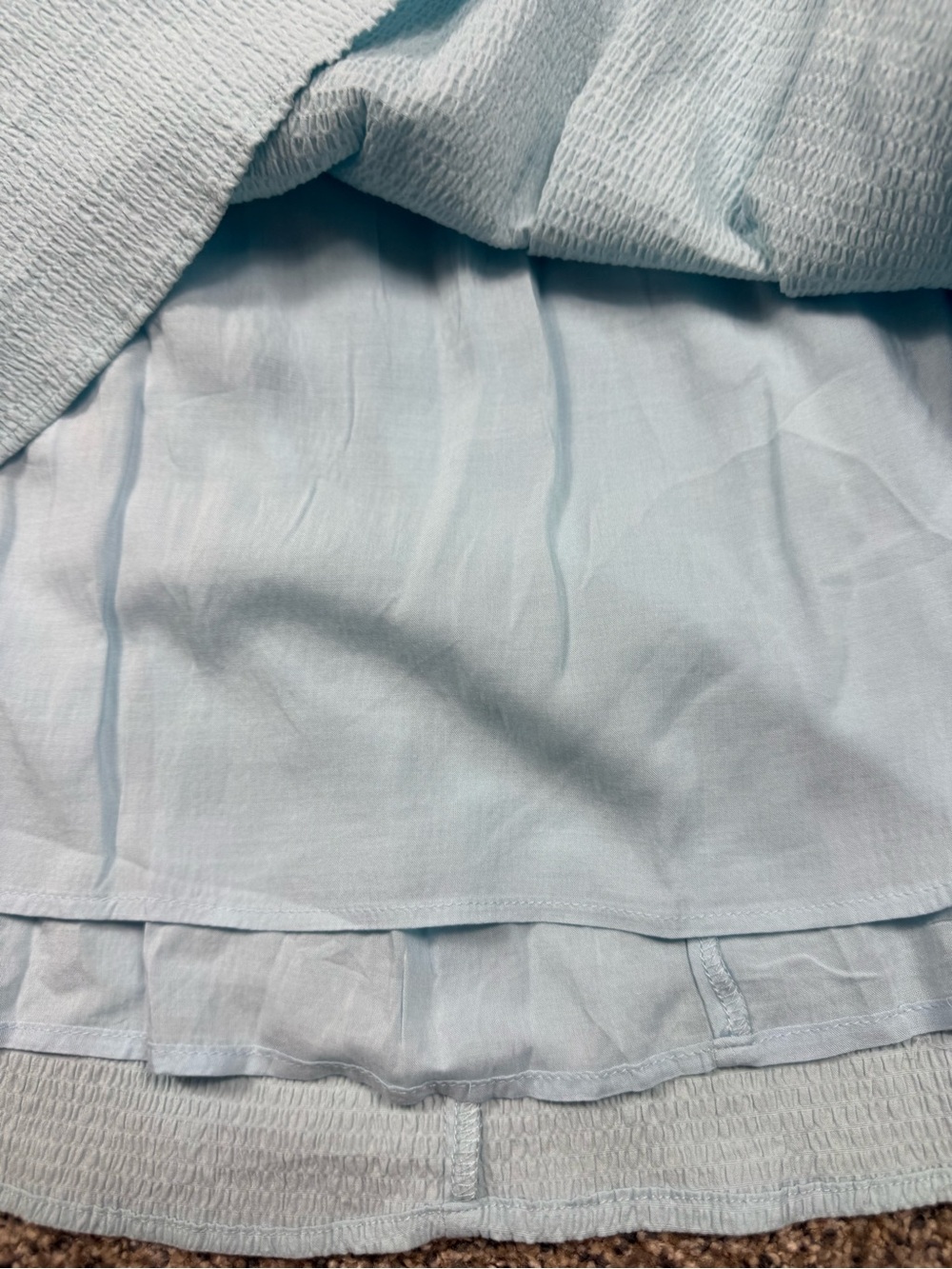 Mi Amore Light Blue Ruffle Strap Mini Dress View 5
